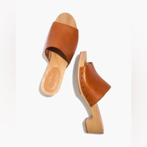 Madewell Evelyn Clog Tan Leather Mules Burnished Caramel sold out style